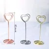 Kreatywny Kształt Serca Kształt Place Posiadacze Wedding Party Favor Stół Dekoracja Numer Uchwyt Metal Love Photo Seat Clips Lin3052