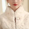 2018 Winter Women Faux Fur Wraps And Shawls Long Sleeve Beaded High Neck Warm Wedding Shrug Stoles Jackets Bolero For Wedding Dres4784572