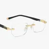 2021 Anti-blue light Reading Eyeglasses Presbyopic Spectacles Clear Glass Lens Unisex Rimless Glasses Frame of Glasses Strength +1.0 ~ +4.0