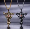 Gratis frakt dominerande män rostfritt stål dubbel drake cross halsband elegant uppsättning med diamant titanium stål hänge populära heta fashi