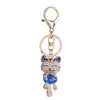 7 stilar leende katt nyckelring kristall nyckel fob rhinestone nyckelringar kattunge hängsmycke charm nyckelring handbag bil nyckelringar smycken