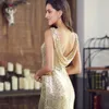 Gold Long Evening Dress Ever Pretty Back Cowl Neck EP07110GD Shine Sequin Sparkle Elegant Women 2017 Evening Party Gown ouc3049