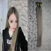 Gümüş Gri Düz Keratin İnsan Füzyon Saç Tırnak U Ucu Makinesi Yapımı Remy Önceden Yapıştırılmış Saç Uzatma 16 "20" 24 "18" 22 "26" 14 "1G / ​​S