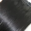 Natural Black # 1B Clip de una pieza en extensiones de cabello Cabello humano virgen Slik Clip brasileño recto en extensiones Cabello de trama doble 100g