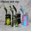 DHL gratuit populaire silicone narguilé eau bangs huile Dab Rigs tuyaux avec embout en silicone arc en verre de 14mm pour bong