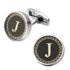 Nova carta de moda de chegada A D R H M Cufflinks O alfabetinho inglês Links Men Shirt Charm Cufflinks Whole 205a