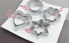 3pcsset Baking Moulds Stainless Steel baking mold Cookie Cutters Plunger Biscuit DIY Mold Star Heart for baby kids4979139