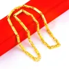 4 mm/6 mm breite Geometrie, solide Herren-Halskette, klassische Kette, 18 Karat Gelbgold gefüllt, modisches Kettenglied, Geschenk
