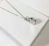 925 Sterling Silver Fashionable Accessory Shape Of Handbag With H Clavicle Necklace Novel Design Golden And Silver
