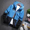 New Spring Höst Bomber Hooded Jacket Män Casual Slim Patchwork Windbreaker Jacka Man Outwear Zipper Thin Coat Brand Clothing C18111301