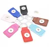 Fashion 8 Colors Pu Leather Snap Button Ceychain Key Rings Fit Diy 18mm Snap Jewelry