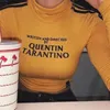 Mode Neue QUENTIN TARANTINO Crop Tops Frauen Langarm Seite Streifen Rollkragen Dünne Kurze T-Shirt 2018 Sexy Baumwolle Kurze Tees