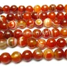 8mm Toptan 6/8/10 / 12mm 15 '' Doğal kırmızı şerit carnelian oniks taş yuvarlak top gevşek moda boncuk takı yapımı