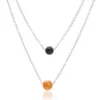 New 8mm Lava Rock and 10mm 7 color Chakra Stone pendant Multi-layered necklaces Silver Stainless steel chain For women Fashion Jewelry