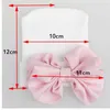 Cute Big Bow Baby Girls Boys Bowknot Cartoon Toddlers Cotton Sleep Cap Headwear Hat 2018 newborn photography props