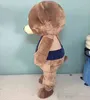 2018 Costume de mascotte d'ours en peluche marron à grosse tête et gros ventre de haute qualité pour adulte à porter