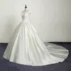 Korean Vintage Lace Long Train Ball Wedding Dresses 2017 Satin Plus Size Bridal Gowns Real Photo Free Shipping