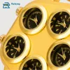 VFSKN Mens Big Face moda acero inoxidable relojes de lujo Super Large Dial Punk Hip-hop Cool Personalidad reloj de pulsera (oro)