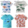 24 style ubrania dla dzieci Dziewczyna Dzieci 100 Bawełny krótki rękaw Sharlk dinozaur jednorożec druk t -koszul