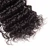 Malaysiska jungfruliga mänskliga hår 3 buntar Deep Wave Curly Three Pieces/Lot 8-28Inch Human Hair Extensions Wefts