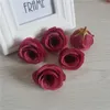 100st 5cm Konstgjord Silk Vintage Retro Rose Camellia Japonica Flower Head Bud för DIY Apparel Headwear Dekorativ Tillbehör Bröllopsinredning