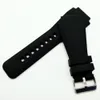 Nytt för Bell 34 x 24mm Silicone Rubber Watch Strap Band för Ross BR01 BR03 CLASP Black Watchband Tool7117673