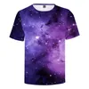 T-shirt 3D T-shirts Starry Sky Sky T-shirt à manches numériques en trois dimensions Summer 3 styles