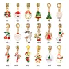 2019 Esmalte de Natal contas Grande furo da árvore Charme Papai Noel do Natal guirlanda sino pendente para fazer jóias pulseira Moda