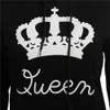 Jm groothandel nieuwe stijl heren casual paren jurk queen king kroon afgedrukt hoodie dames jumper hoodie