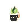 Nya Emalj Brosch Pins Kvinnor Potted Cactus Plant Creative Lapel Brosches Badge för Mäns Mode Smycken Tillbehör