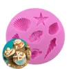 Molde con forma de concha de mar CORATED, molde 3D de silicona para hornear para galletas, velas, gelatina, utensilios para decoración de tortas con fondant