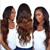 Pre-colored Ombre Malaysian Two Tone Human Hair Bundles 4/30# Dark Brown Colored Malaysian Virgin Human Hair Weave Extensions