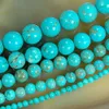 8mm één streng blauwe natuurlijke turkoois losse steen sieraden kralen pick maat 4 6 8 10 12 14 mm DIY ambachten