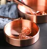 News Nordic chic style metal copper pure copper round brass oval storage/tea tray gold Ins popular product decoration orname