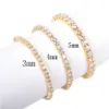 Tennis Chain Bracelet Copper Material Men's Hip hop Jewelry Iced Zircon Four Colors Women CZ Bracelet Link 18cm 28cm329S