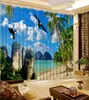 Personalizar as cortinas brancas para a sala de estar Photo Maple paisagem 3d estereoscópico cortina blackout padrão