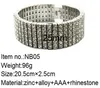 Mężczyźni Hip Hop 6 rząd Złoto Srebrny Ton CZ LUSED Out Bling Bling Tenns Bransoletka 8 "Cal 25mm Symulacja Dimonds Bangles Braceles