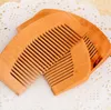 2000Pcs/lot Wooden Comb Natural Health Peach Wood Anti-static Health Care Beard Comb Pocket Combs Hairbrush Massager Hair Styling Tool