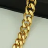 Fashion Design Uomo Bracciali a catena cubani Hip Hop Gioielli color oro Punk Pezzi di riempimento Uomini Bracciali cubani per uomo 22 cm di lunghezza