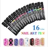 Manicure 3D Nail Polish Art Pen For DIY Decoration UV Nail art brush tools for manicure Beauty art painting 16color choose free shipping