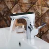 KEMAIDI Brass Chrome Polished Finish Digital Display Faucet Deck Mounted Mixer Sink Basin Water Tap Bathroom Faucet