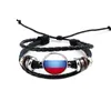 Feestartikelen DIY punk lederen armband vrouwen mannen charme nationale vlag armband World Cup voetbal sport partij decoratie geschenken WX9-501