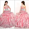 Elegant One Shoulder Organza Ball Gown Girl's Pageant Dresses Ruffles Crystal Beaded Floor Length Birthday Party Girls' Dresses RA1572