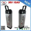 KOSTENLOSER VERSAND 500 W Silber Fisch Stil Elektrische Fahrrad Batterie 36 V 15 Ah Lithium Batterie verwendet 3,7 V 2,2 Ah 18650 15 A BMS + 2 A ladegerät