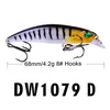 Neue BlueFlag Floating Swimming Minnow Swimbaits Laser Angelköder 4,2 g 6,8 cm 3D-Augen Vivid Micro Bass Süßwasser-Kurbelköder