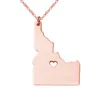 Alabama Arkansas Idaho Mappa Collana con ciondolo in acciaio inossidabile con cuore d'amore USA State AR Geografia Mappa Collane Gioielli per donna e uomo