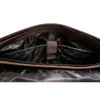 Handgjorda äkta läder 15 tums bärbara messenger väska män enkel vintage stil korskropp axel portfölj stor satchel 1153219m