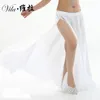 9 Kolory Nowe Kobiety Belly Dance Odzież Pełny Koło Maxi Spódnica Side Split Długa Spódnica 2 Warstwy Rose Belly Dance Spódnice