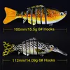 Marca Swordfish Musky Laser Fishing lure Set 6sizes 3D Eyes Altalena nuoto esca di acqua salata Mutil-Sections Bass crankbaits