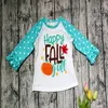 Fato de Halloween Bebê Meninas T-shirt T-shirt da Criança Carta Abóbora Flor Impresso Blusa Moda Crianças Top Roupas